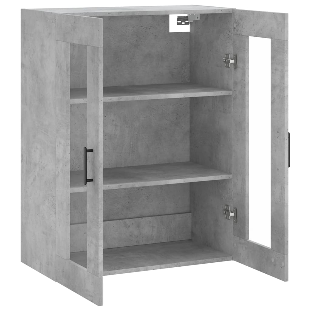 væghængt skab 69,5x34x90 cm konstrueret træ betongrå