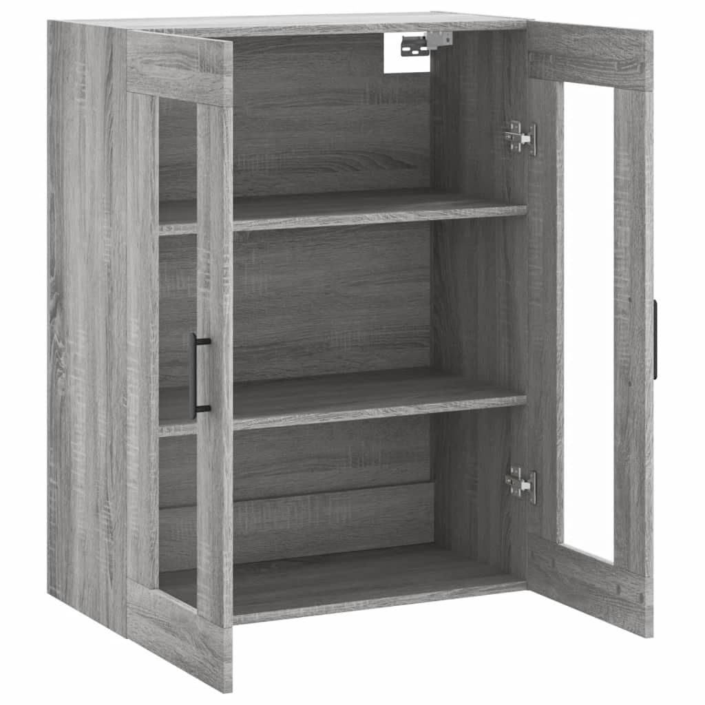væghængt skab 69,5x34x90 cm konstrueret træ grå sonoma-eg