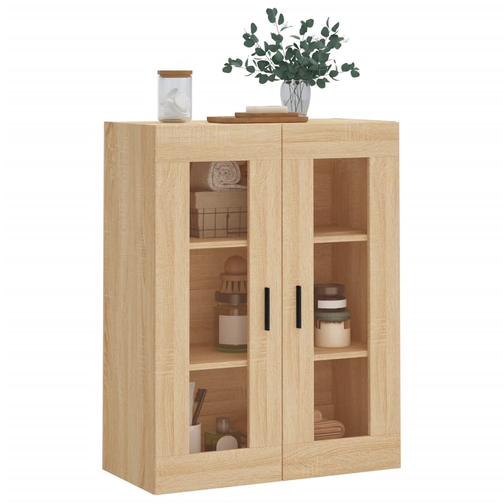 væghængt skab 69,5x34x90 cm konstrueret træ sonoma-eg