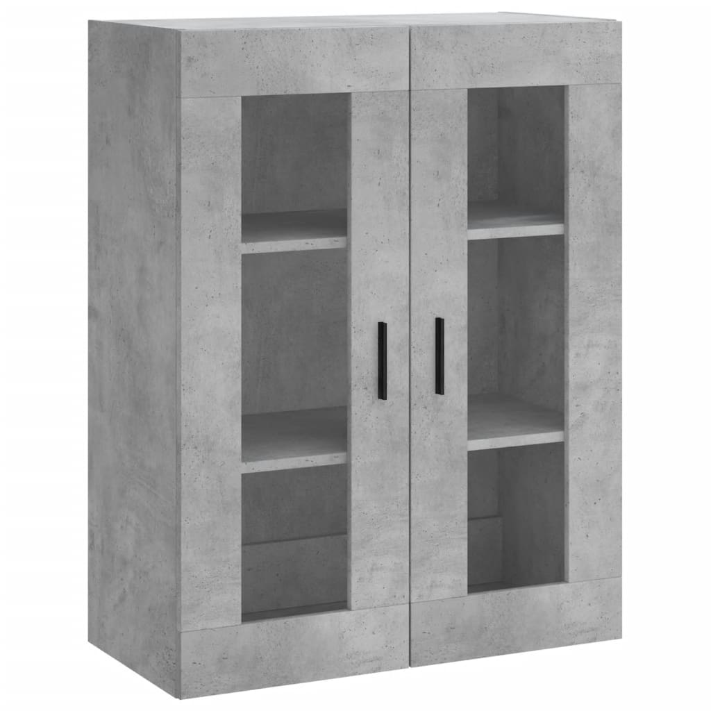 væghængt skab 69,5x34x90 cm konstrueret træ betongrå