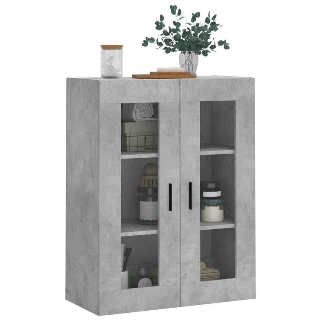 væghængt skab 69,5x34x90 cm konstrueret træ betongrå