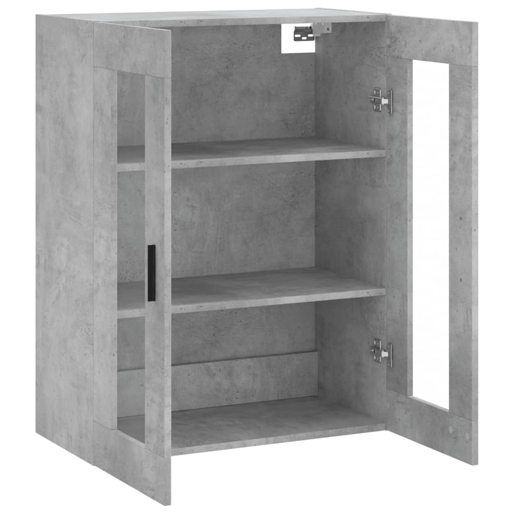 væghængt skab 69,5x34x90 cm konstrueret træ betongrå