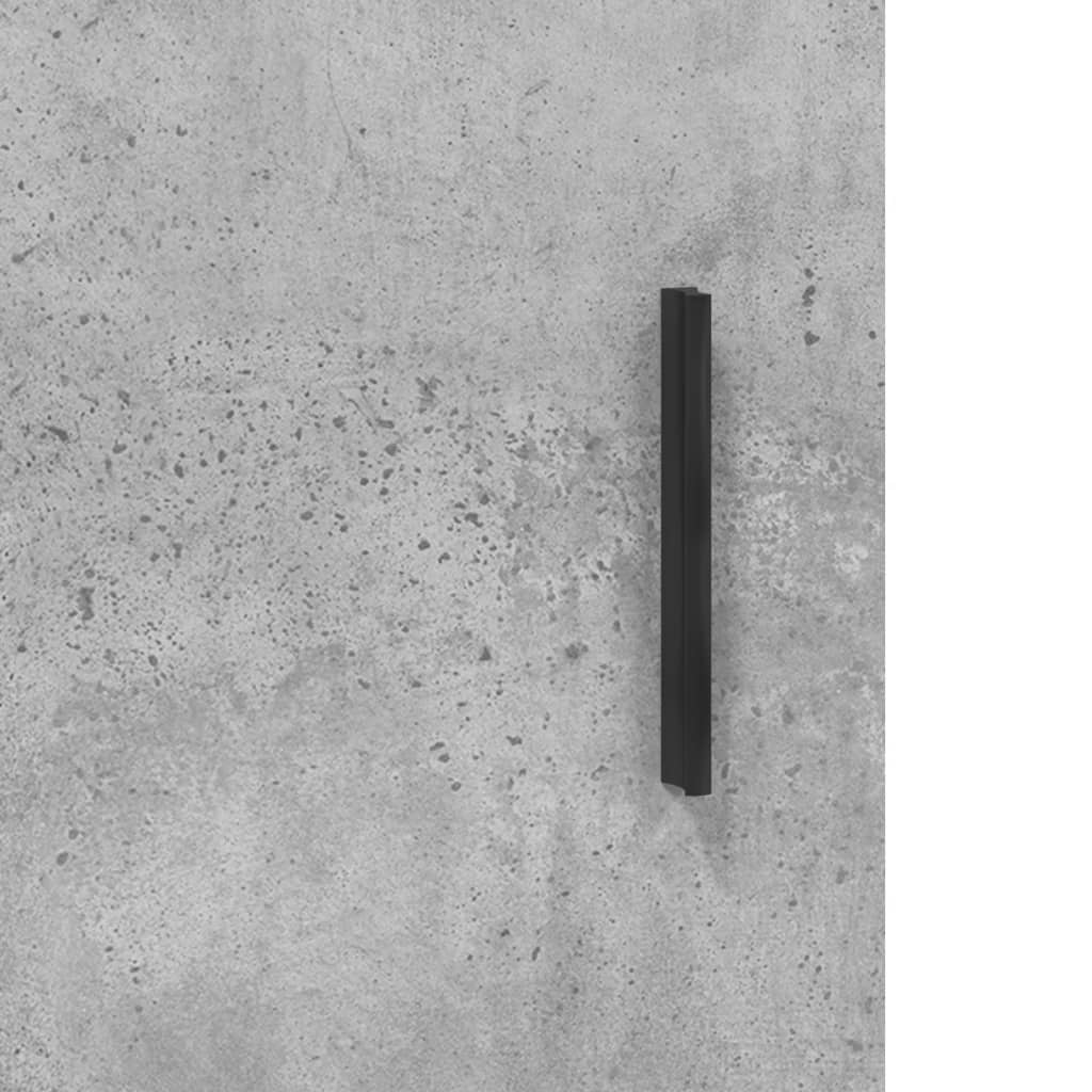 væghængt skab 69,5x34x90 cm konstrueret træ betongrå