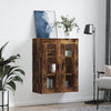 væghængt skab 69,5x34x90 cm konstrueret træ røget sonoma-eg