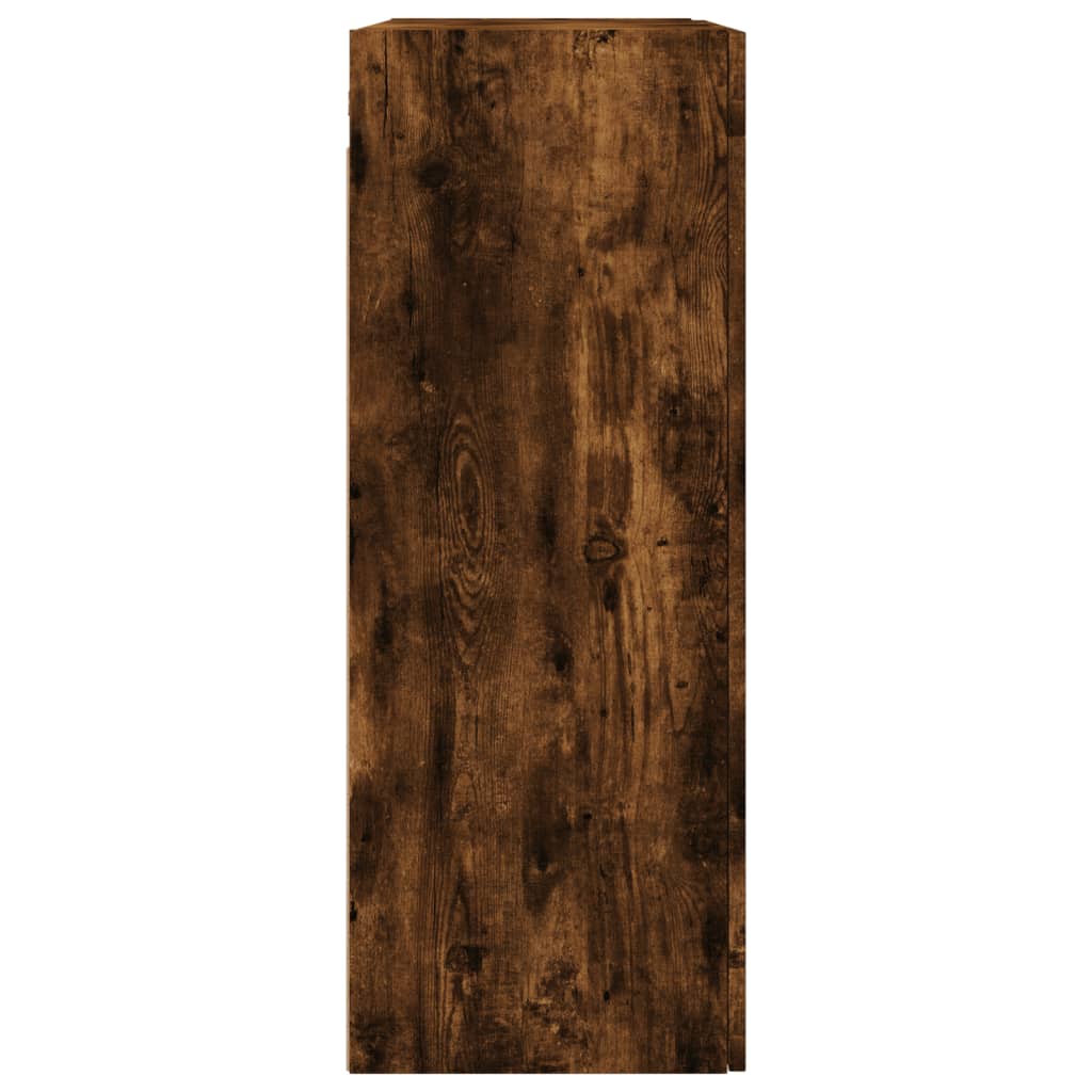væghængt skab 69,5x34x90 cm konstrueret træ røget sonoma-eg