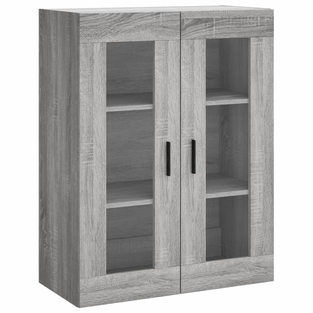 væghængt skab 69,5x34x90 cm konstrueret træ grå sonoma-eg