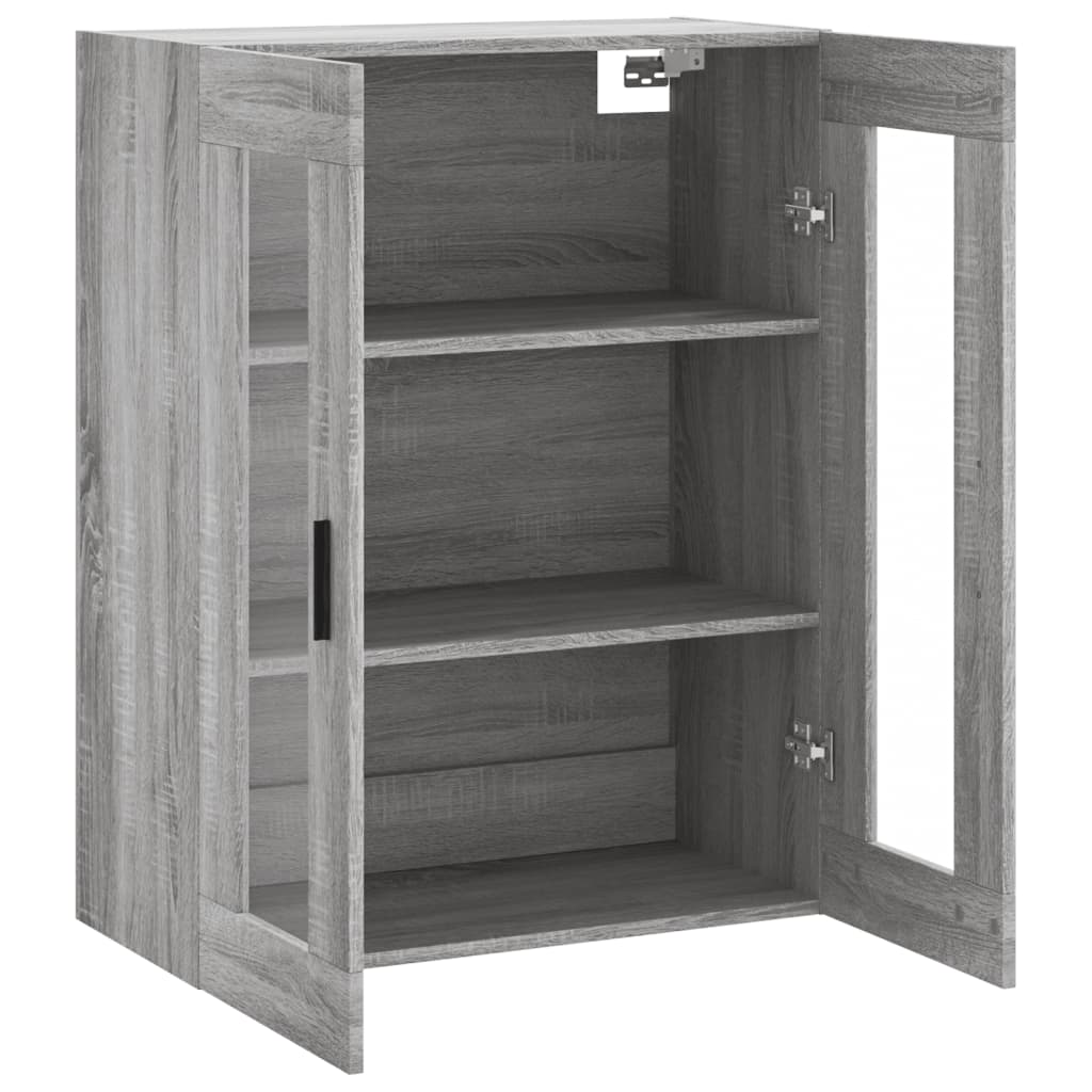 væghængt skab 69,5x34x90 cm konstrueret træ grå sonoma-eg