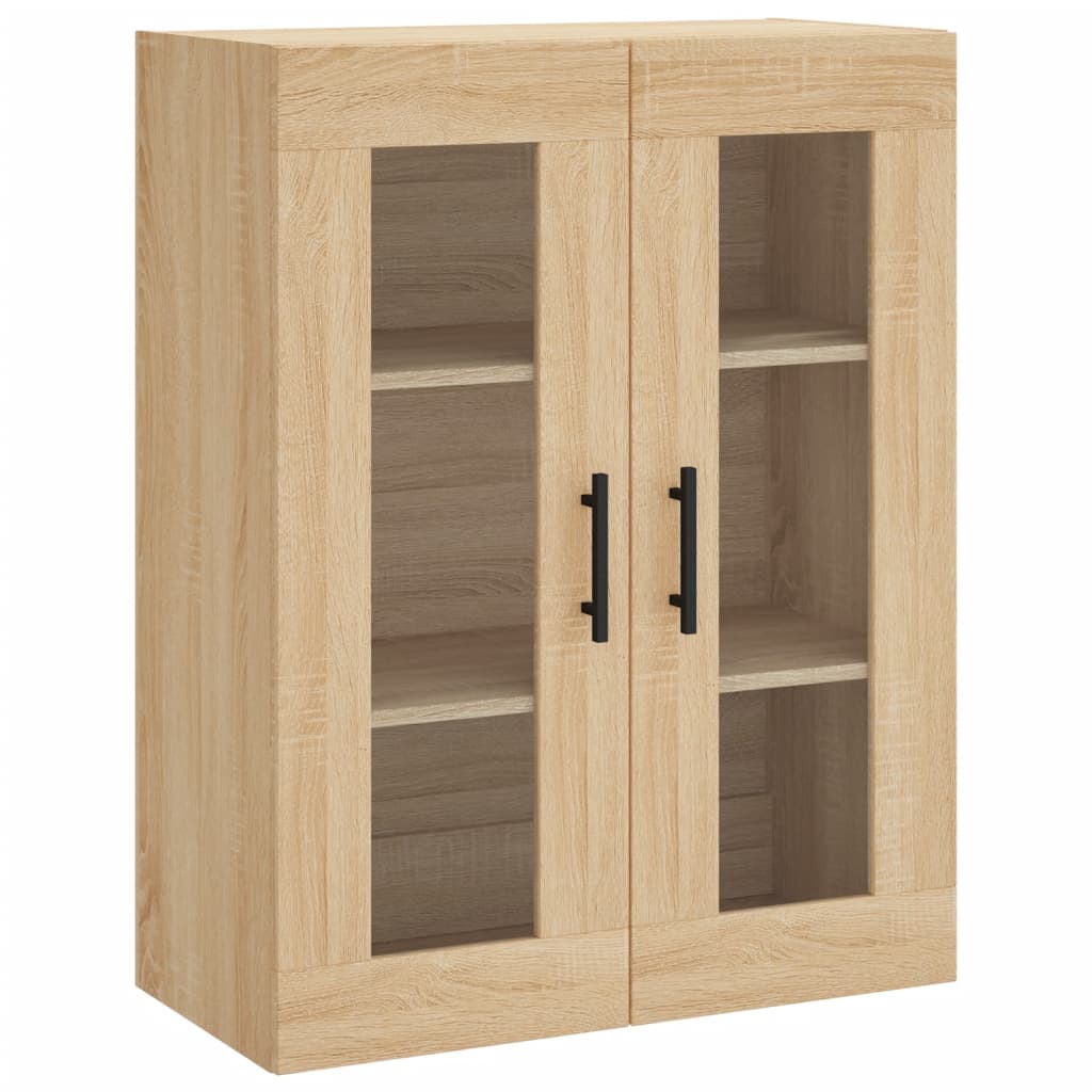 væghængt skab 69,5x34x90 cm konstrueret træ sonoma-eg