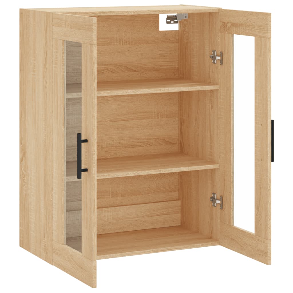 væghængt skab 69,5x34x90 cm konstrueret træ sonoma-eg