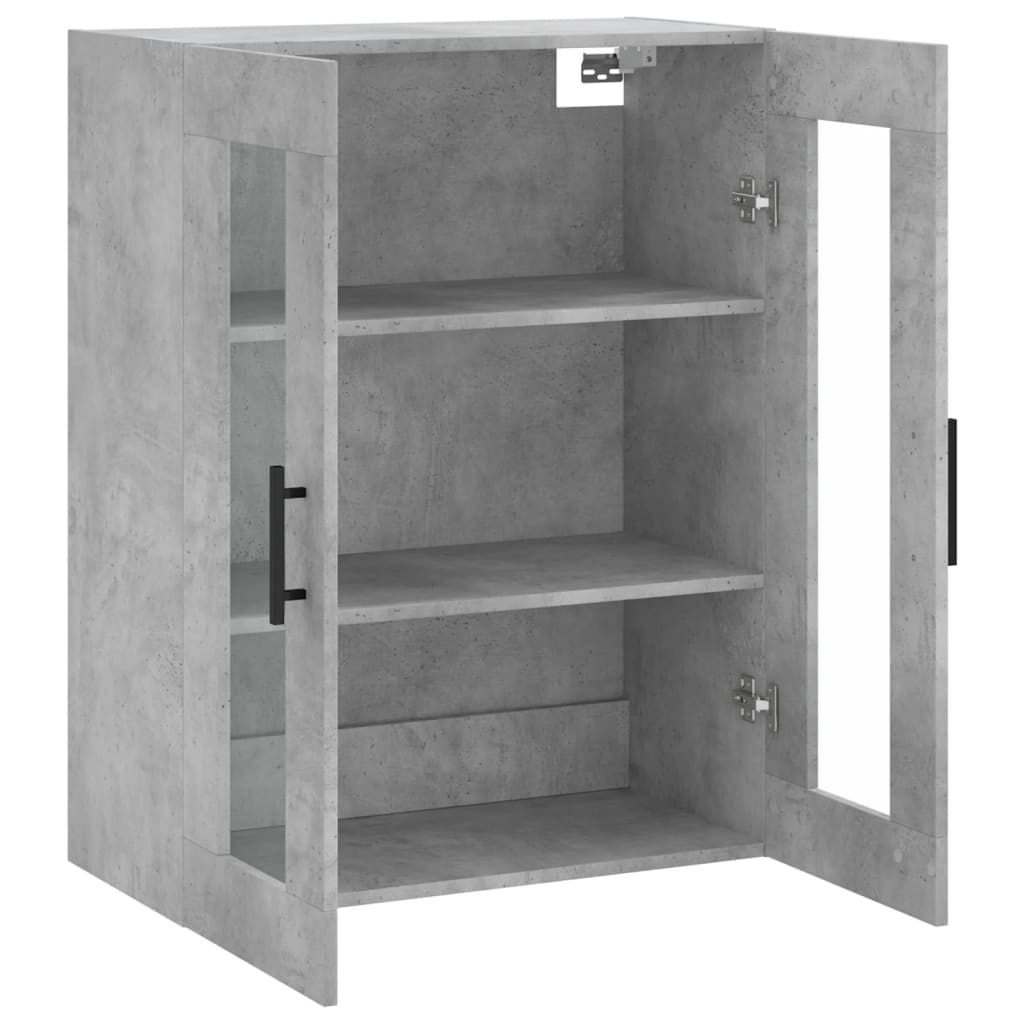 væghængt skab 69,5x34x90 cm konstrueret træ betongrå