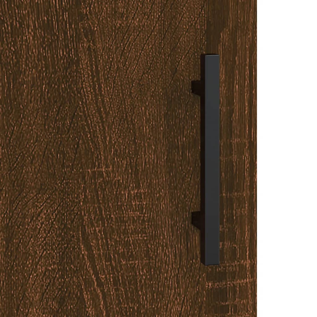 væghængt skab 69,5x34x90 cm konstrueret træ brun egetræsfarve