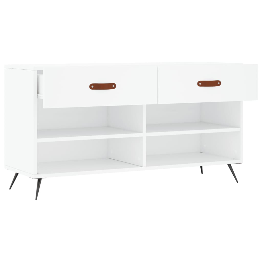 skobænk 102x35x55 cm konstrueret træ hvid