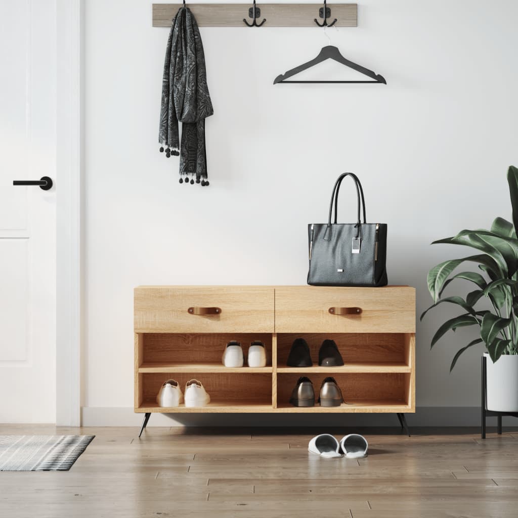 skobænk 102x35x55 cm konstrueret træ sonoma-eg