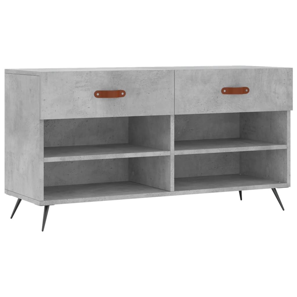 skobænk 102x35x55 cm konstrueret træ betongrå