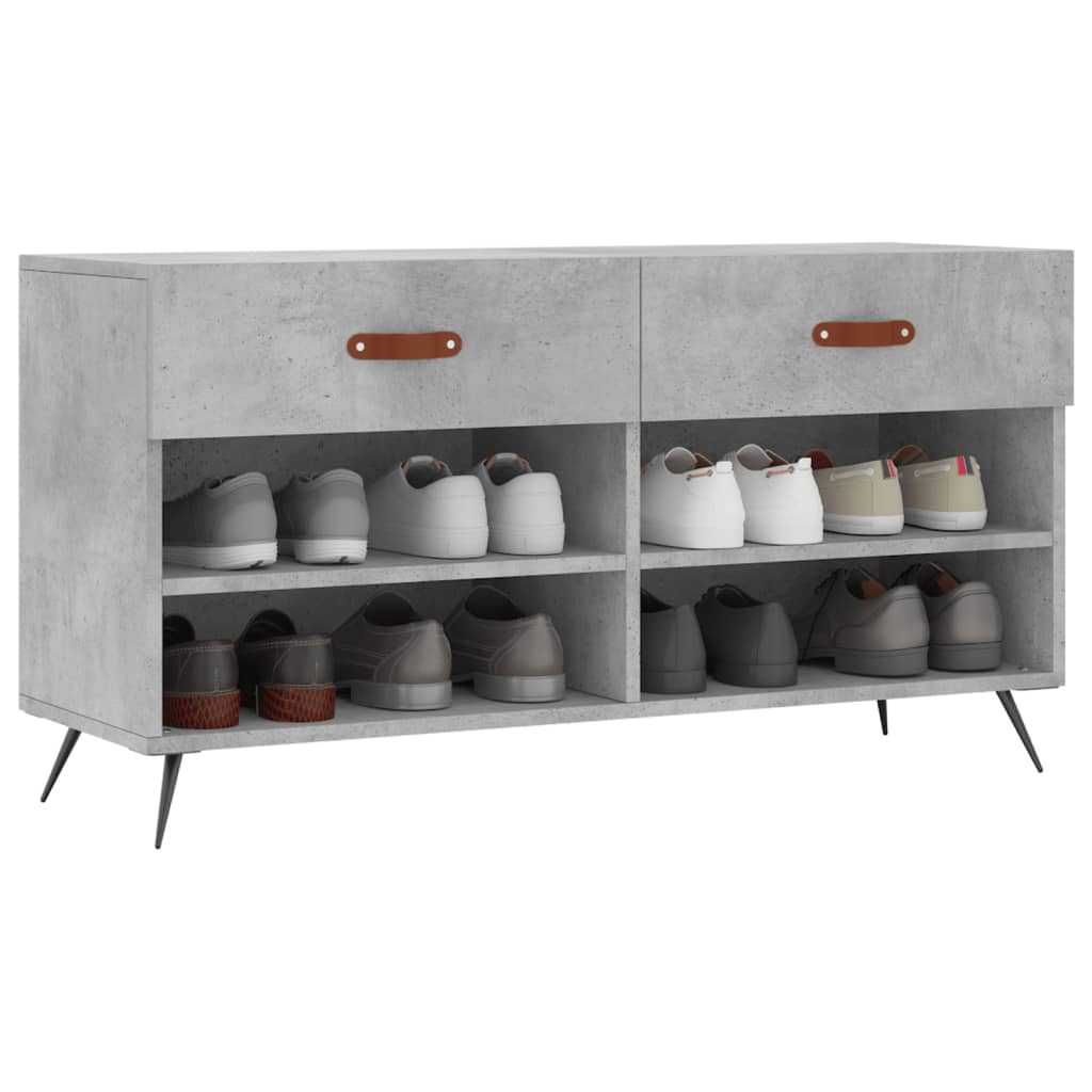 skobænk 102x35x55 cm konstrueret træ betongrå