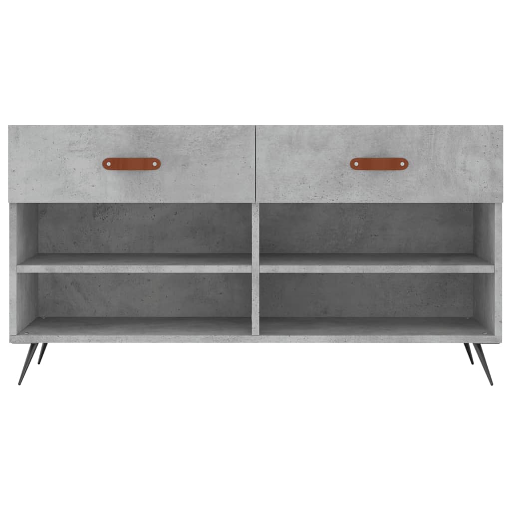 skobænk 102x35x55 cm konstrueret træ betongrå