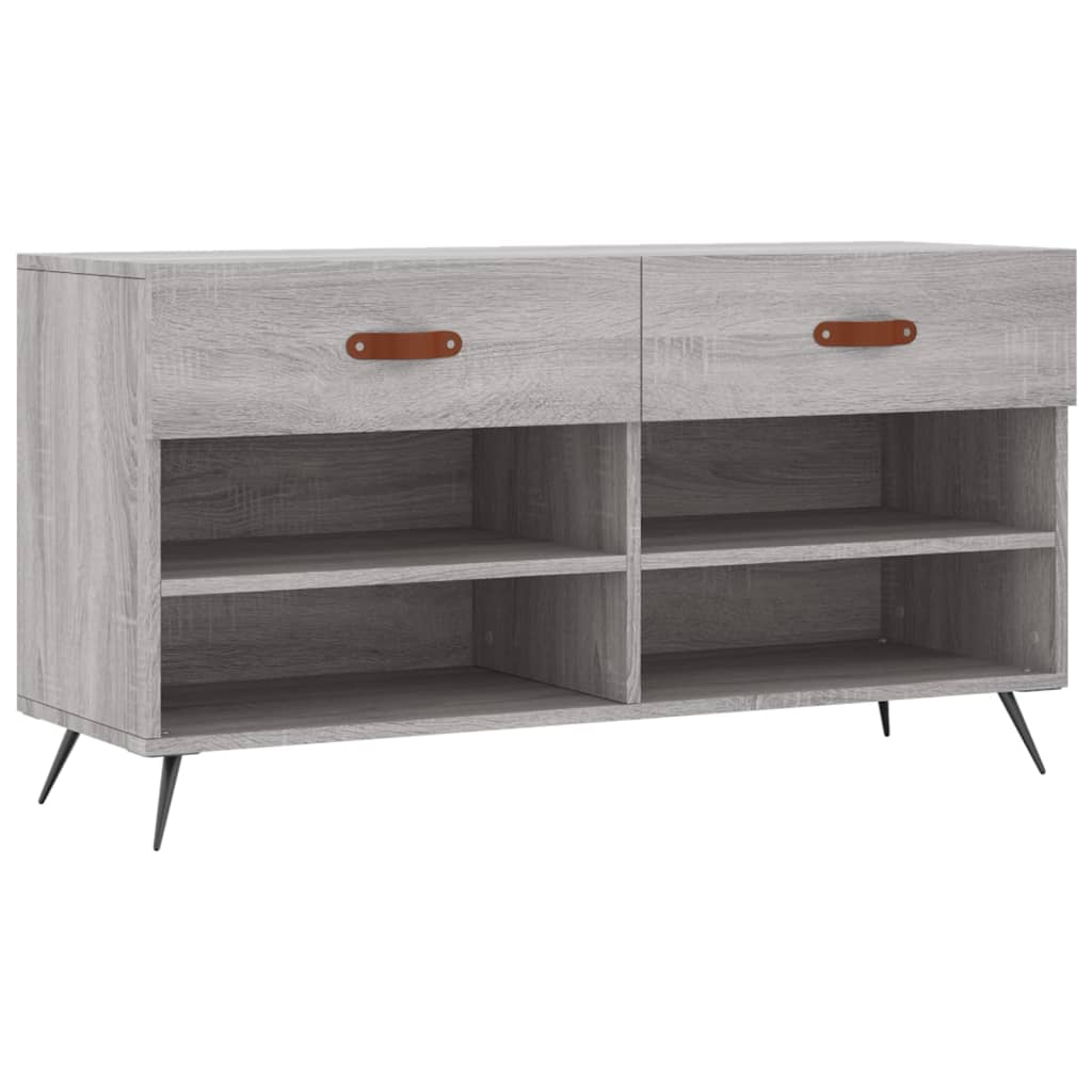 skobænk 102x35x55 cm konstrueret træ grå sonoma-eg