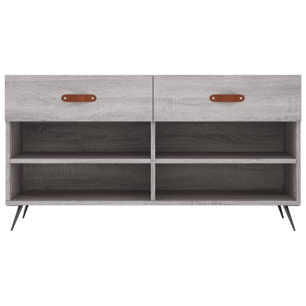 skobænk 102x35x55 cm konstrueret træ grå sonoma-eg