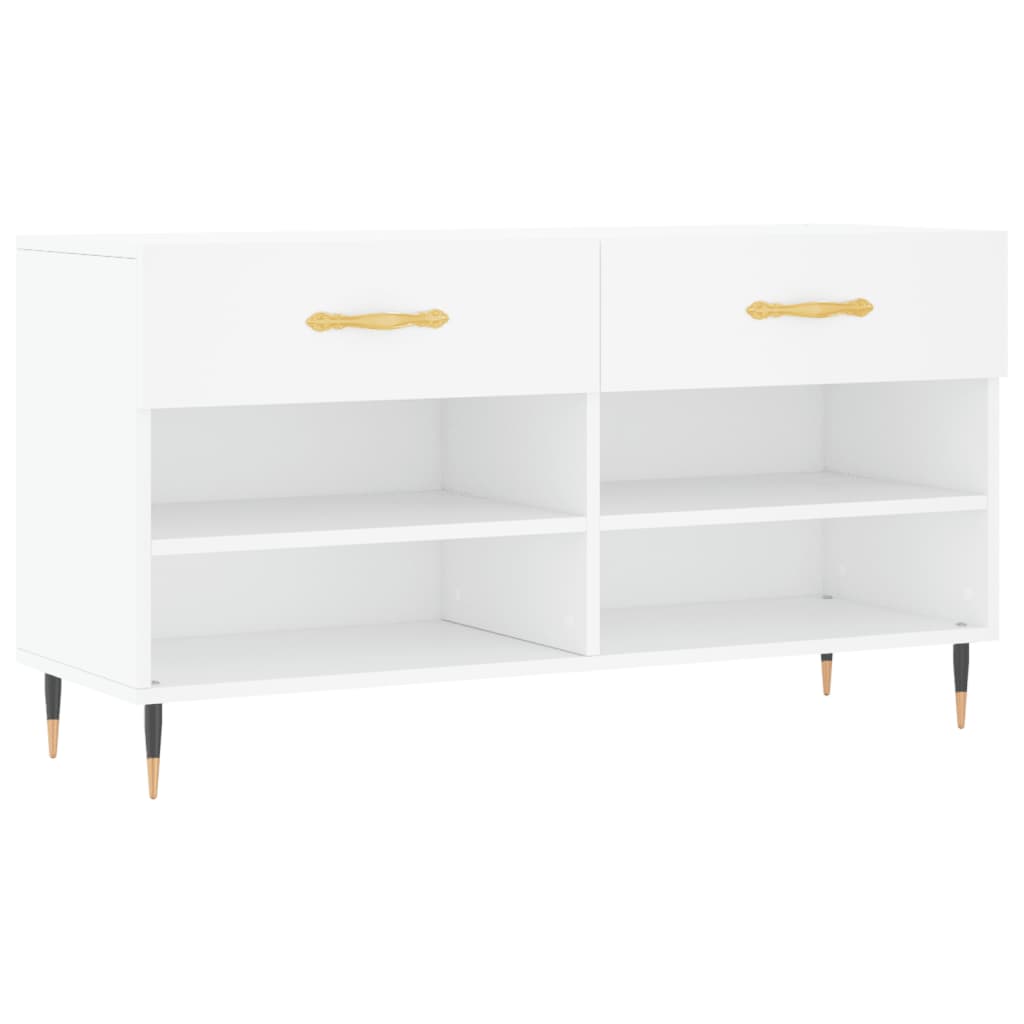 skobænk 102x35x55 cm konstrueret træ hvid