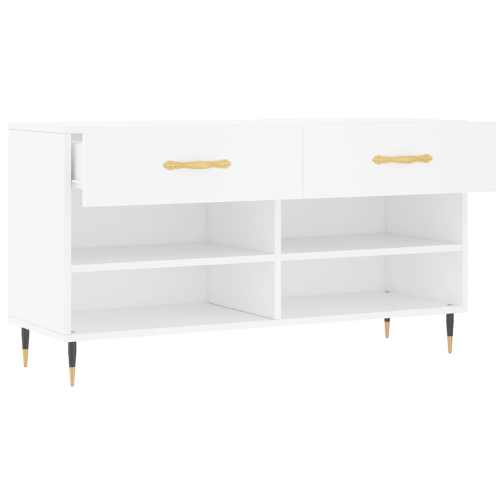 skobænk 102x35x55 cm konstrueret træ hvid
