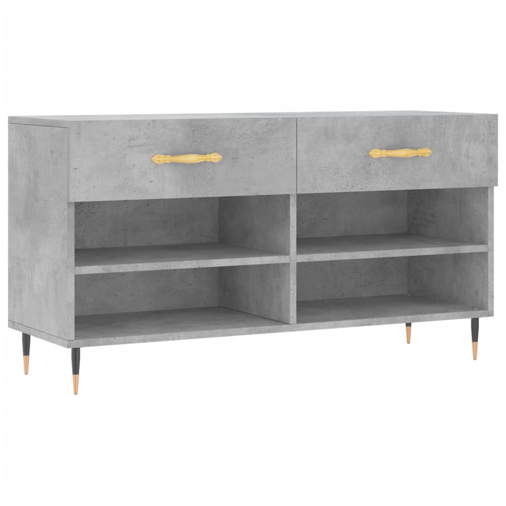 skobænk 102x35x55 cm konstrueret træ betongrå