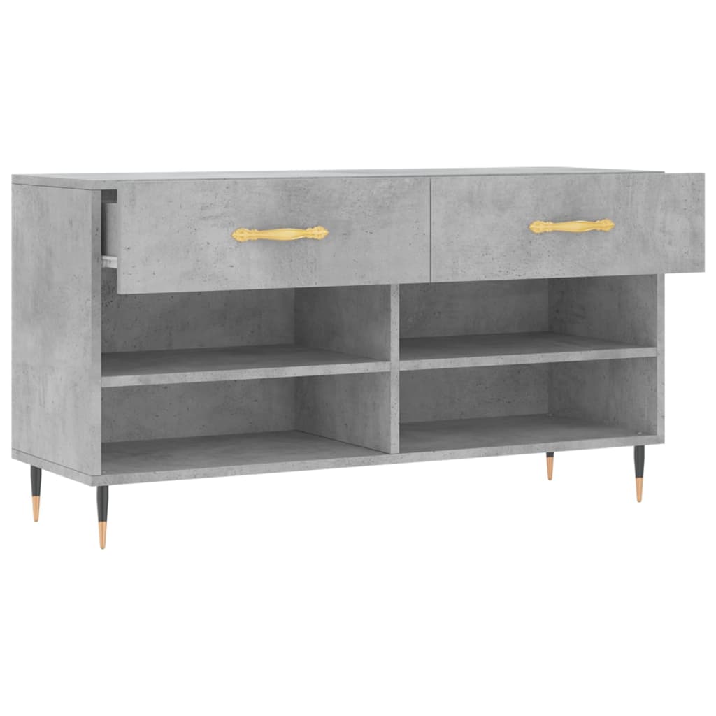 skobænk 102x35x55 cm konstrueret træ betongrå