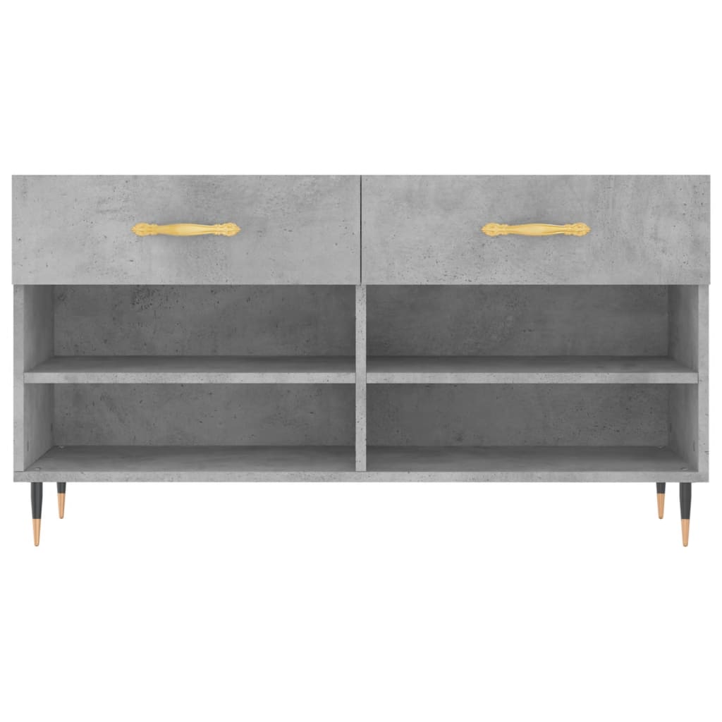 skobænk 102x35x55 cm konstrueret træ betongrå