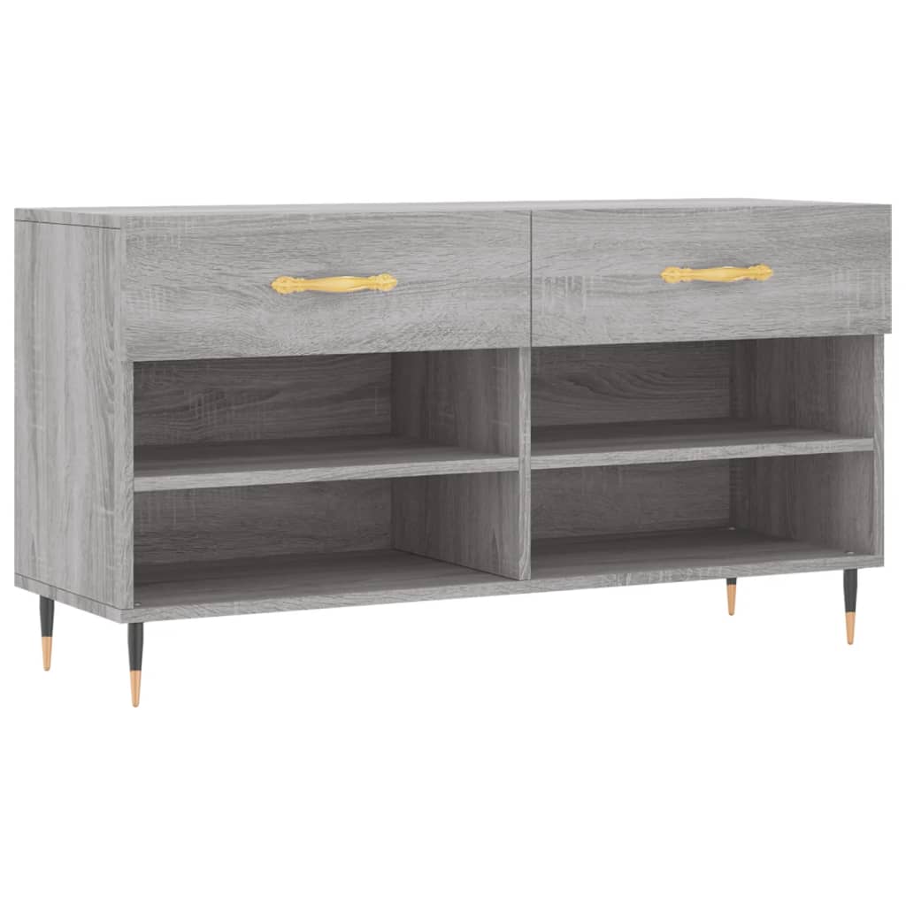 skobænk 102x35x55 cm konstrueret træ grå sonoma-eg