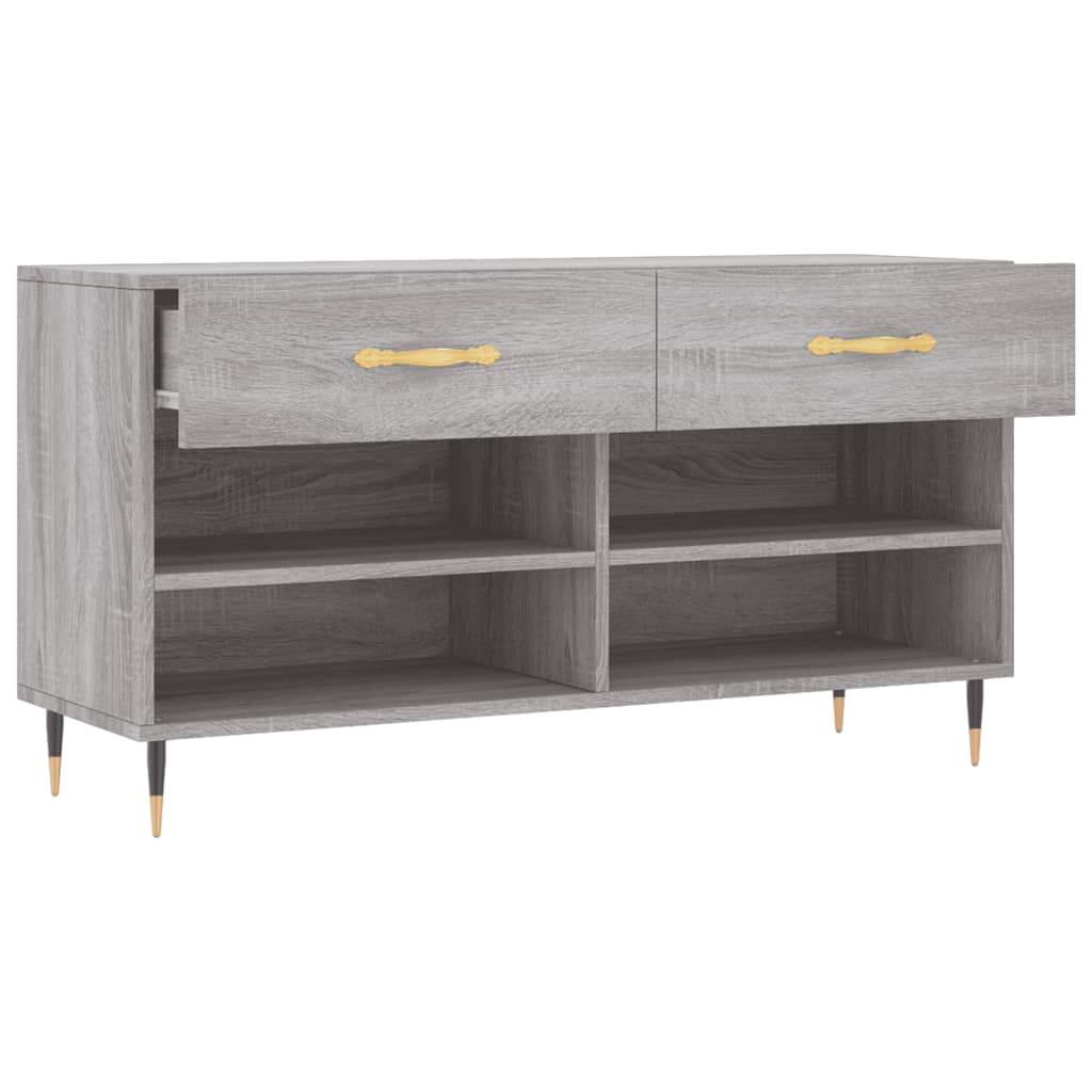 skobænk 102x35x55 cm konstrueret træ grå sonoma-eg