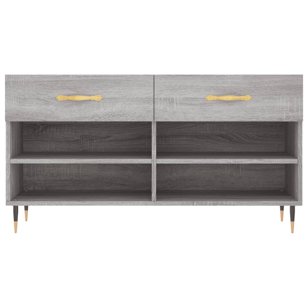 skobænk 102x35x55 cm konstrueret træ grå sonoma-eg