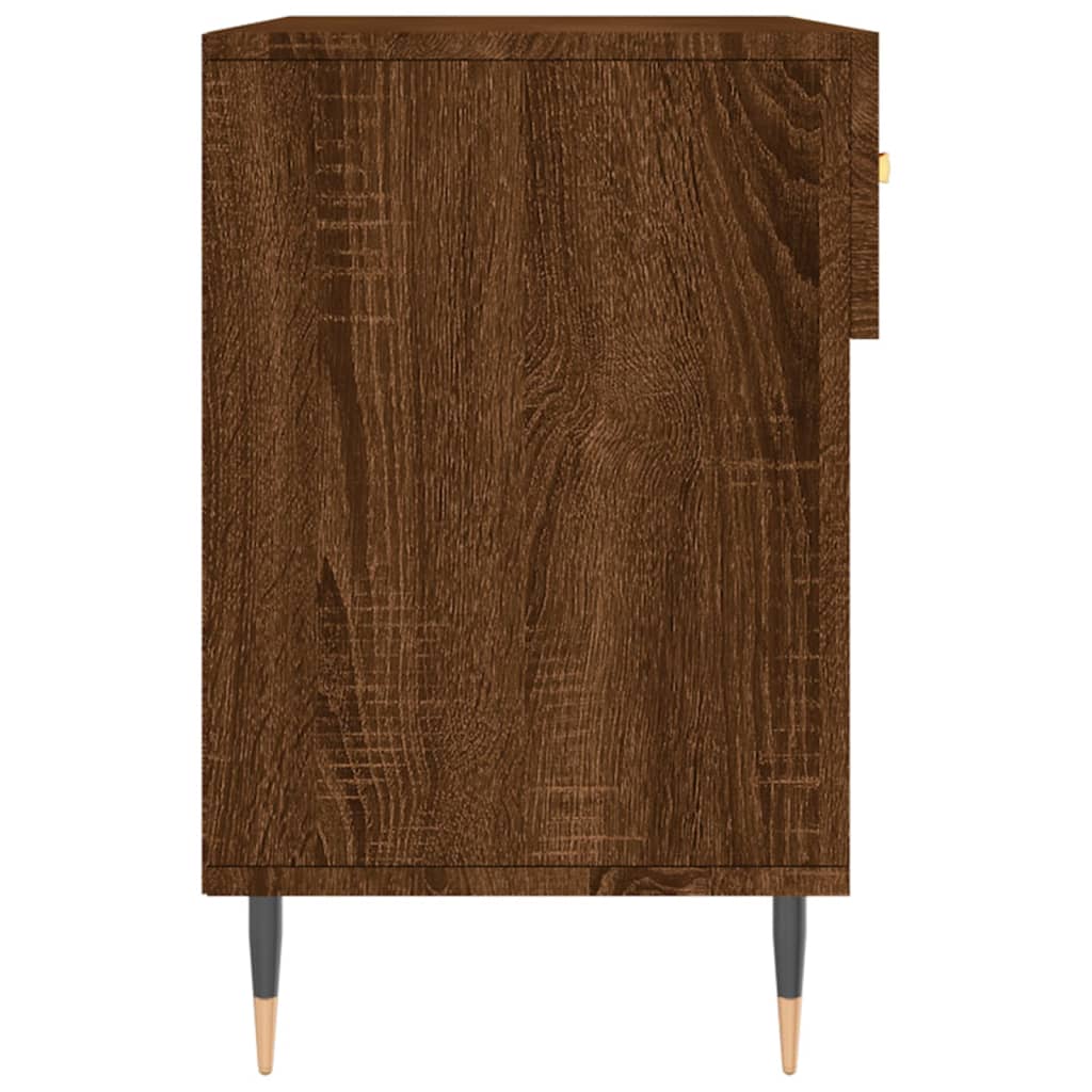 skobænk 102x35x55 cm konstrueret træ brun egetræsfarve