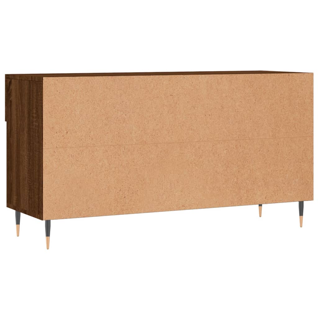 skobænk 102x35x55 cm konstrueret træ brun egetræsfarve