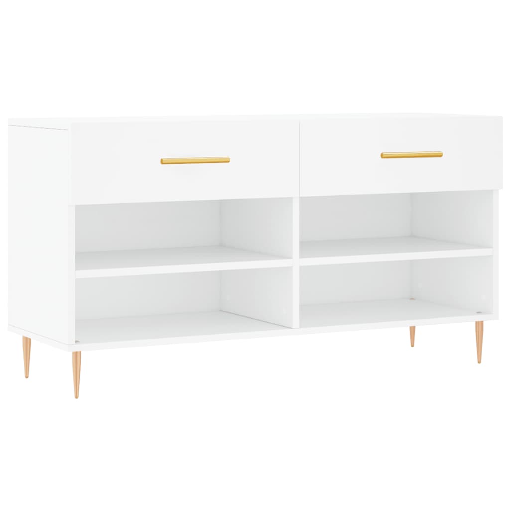 skobænk 102x35x55 cm konstrueret træ hvid