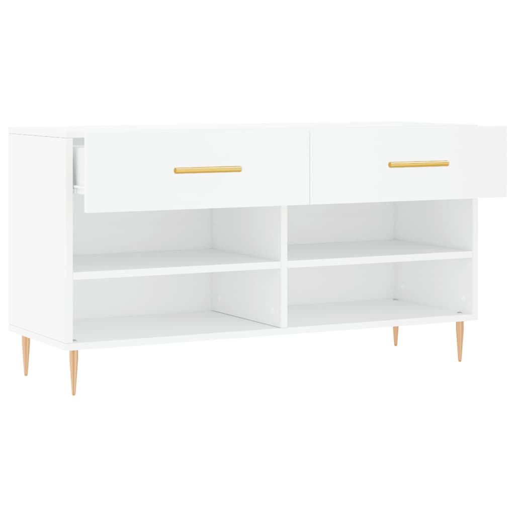 skobænk 102x35x55 cm konstrueret træ hvid