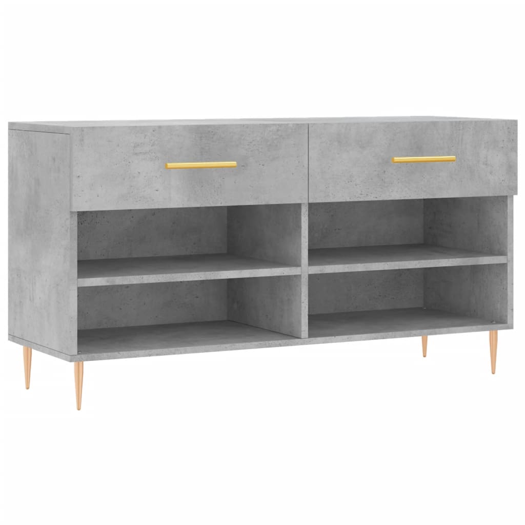 skobænk 102x35x55 cm konstrueret træ betongrå