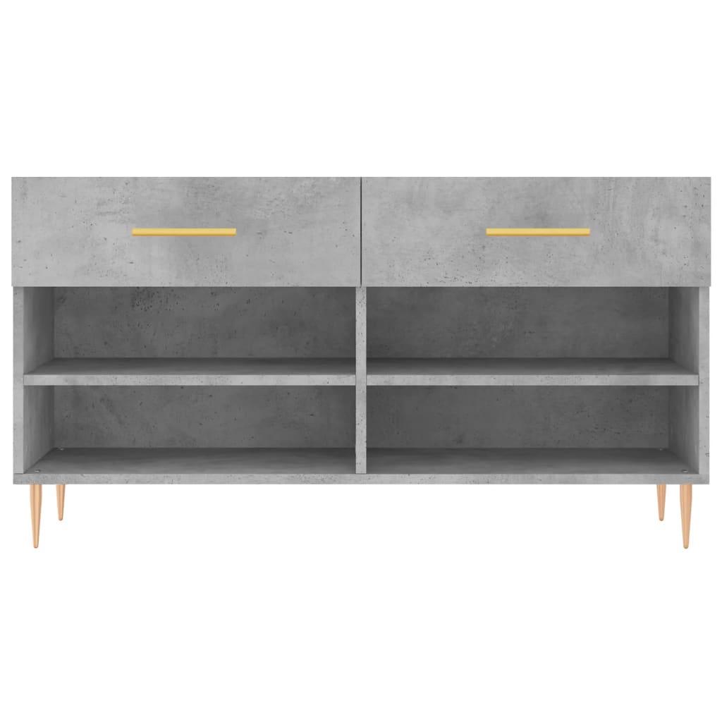 skobænk 102x35x55 cm konstrueret træ betongrå