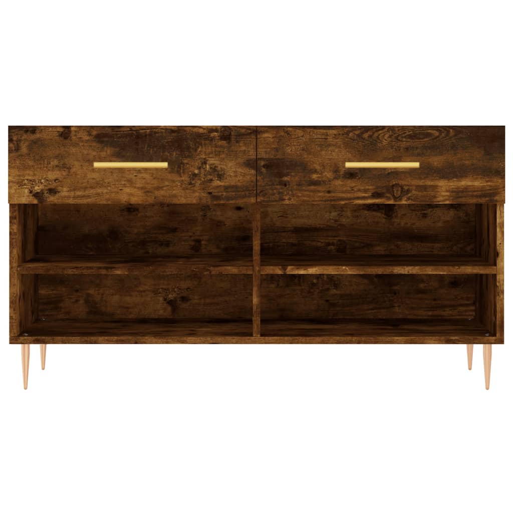 skobænk 102x35x55 cm konstrueret træ røget egetræsfarve
