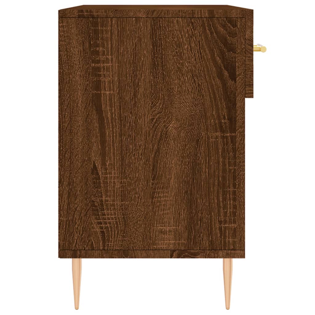 skobænk 102x35x55 cm konstrueret træ brun egetræsfarve