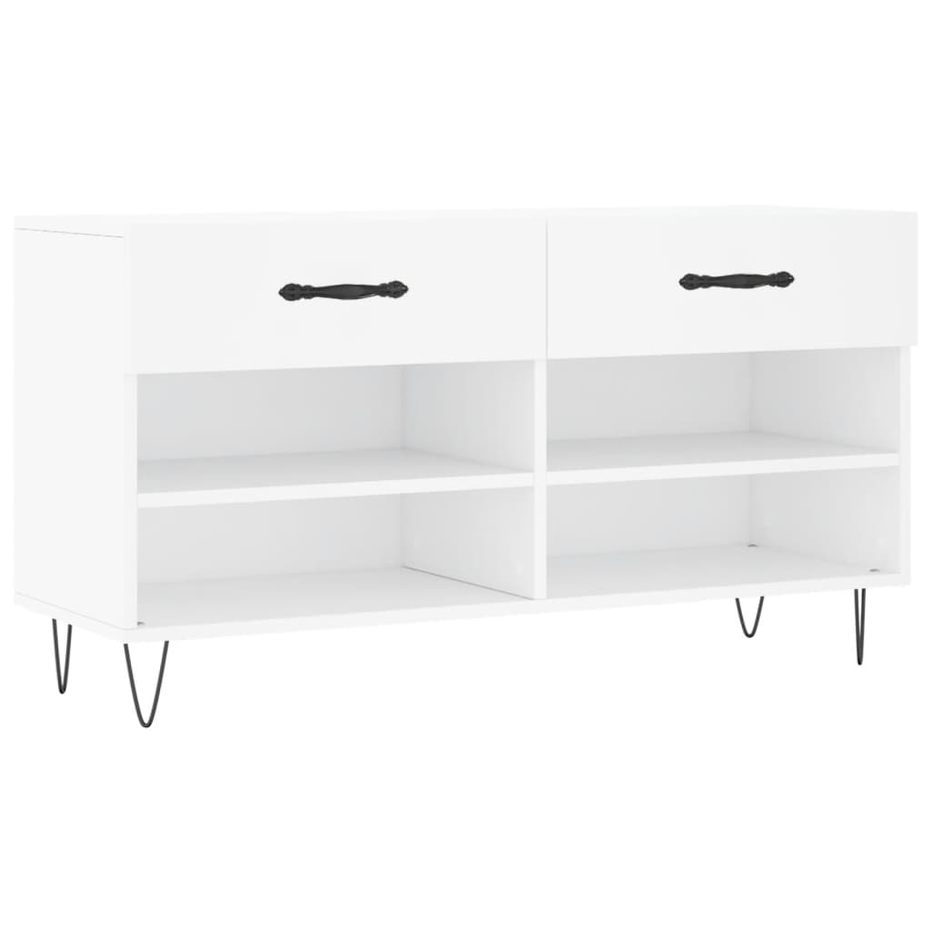 skobænk 102x35x55 cm konstrueret træ hvid