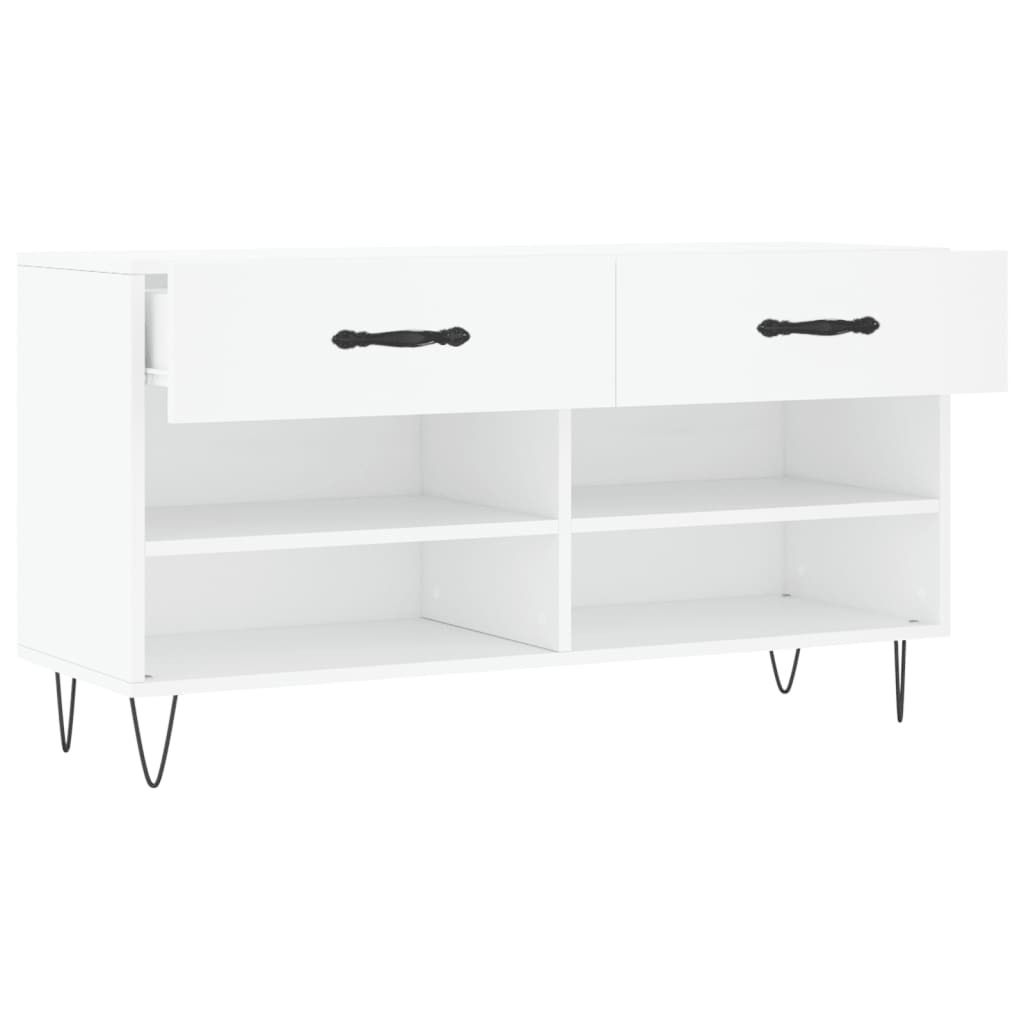 skobænk 102x35x55 cm konstrueret træ hvid