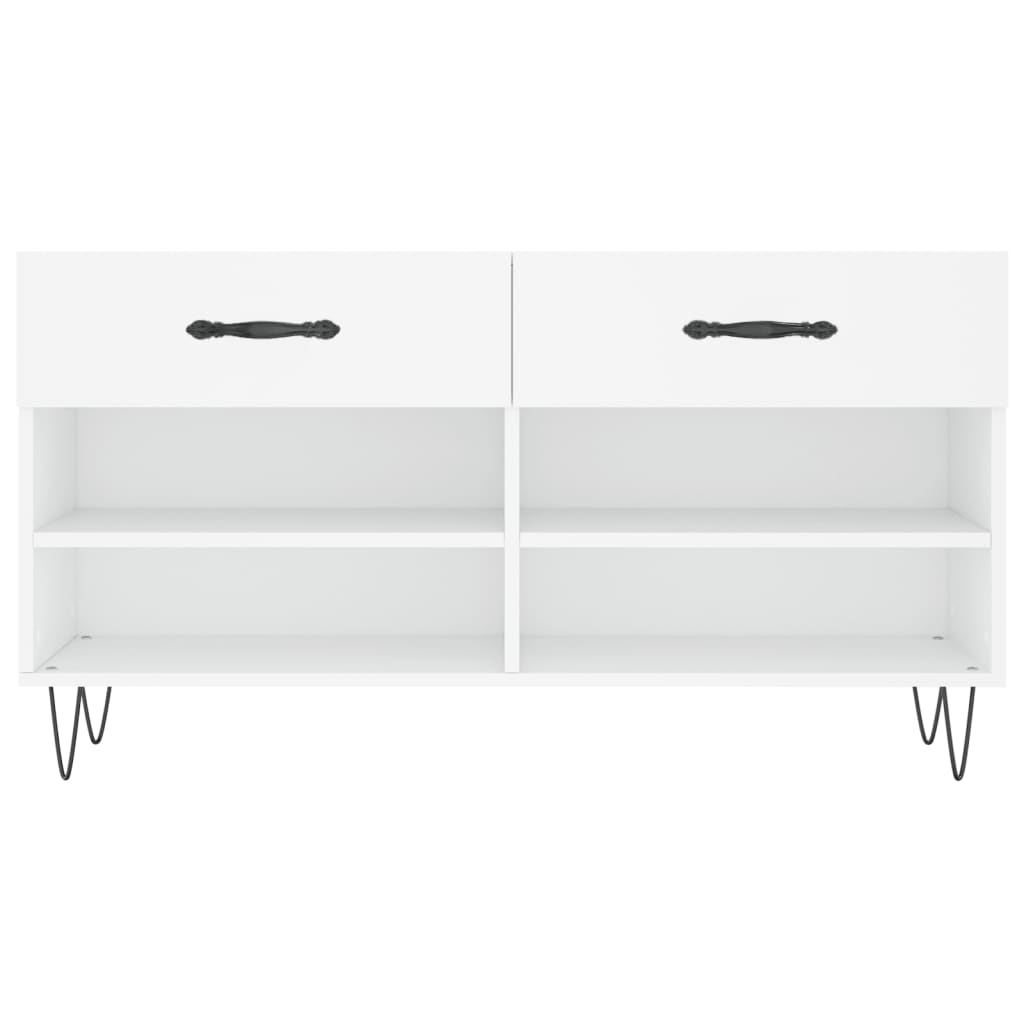 skobænk 102x35x55 cm konstrueret træ hvid