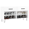 skobænk 102x35x55 cm konstrueret træ hvid højglans