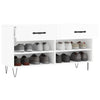 skobænk 102x35x55 cm konstrueret træ hvid højglans