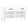 skobænk 102x35x55 cm konstrueret træ hvid højglans