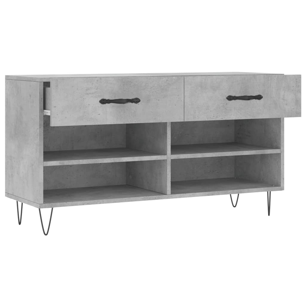 skobænk 102x35x55 cm konstrueret træ betongrå