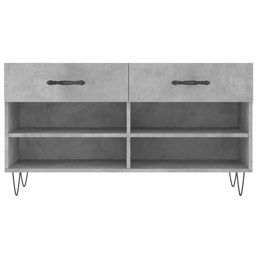 skobænk 102x35x55 cm konstrueret træ betongrå