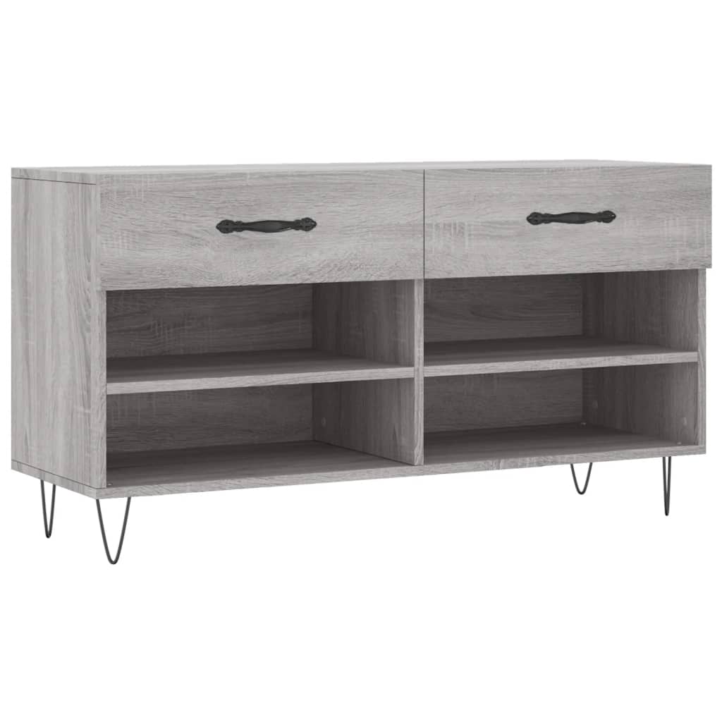 skobænk 102x35x55 cm konstrueret træ grå sonoma-eg