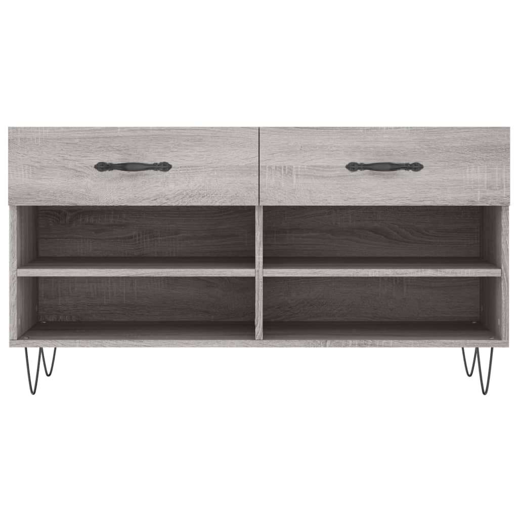 skobænk 102x35x55 cm konstrueret træ grå sonoma-eg