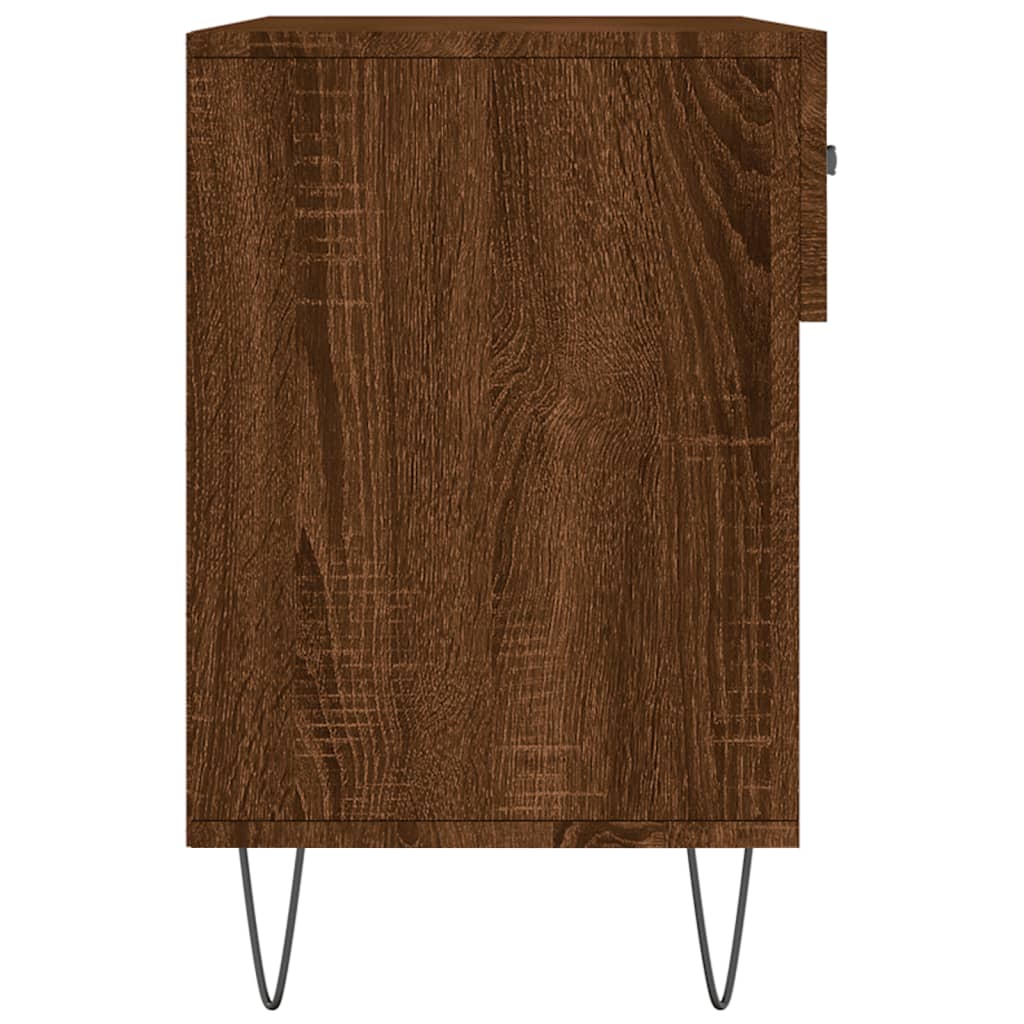 skobænk 102x35x55 cm konstrueret træ brun egetræsfarve