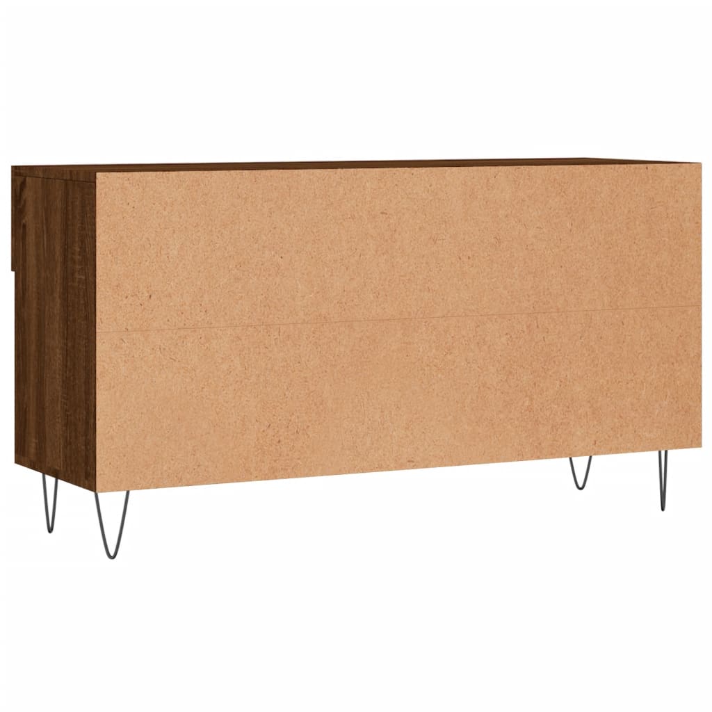 skobænk 102x35x55 cm konstrueret træ brun egetræsfarve